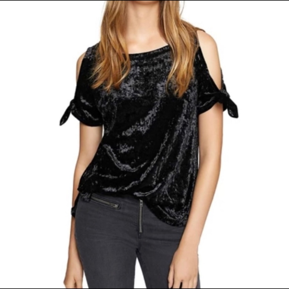 Anthropologie Sanctuary black velvet top XS